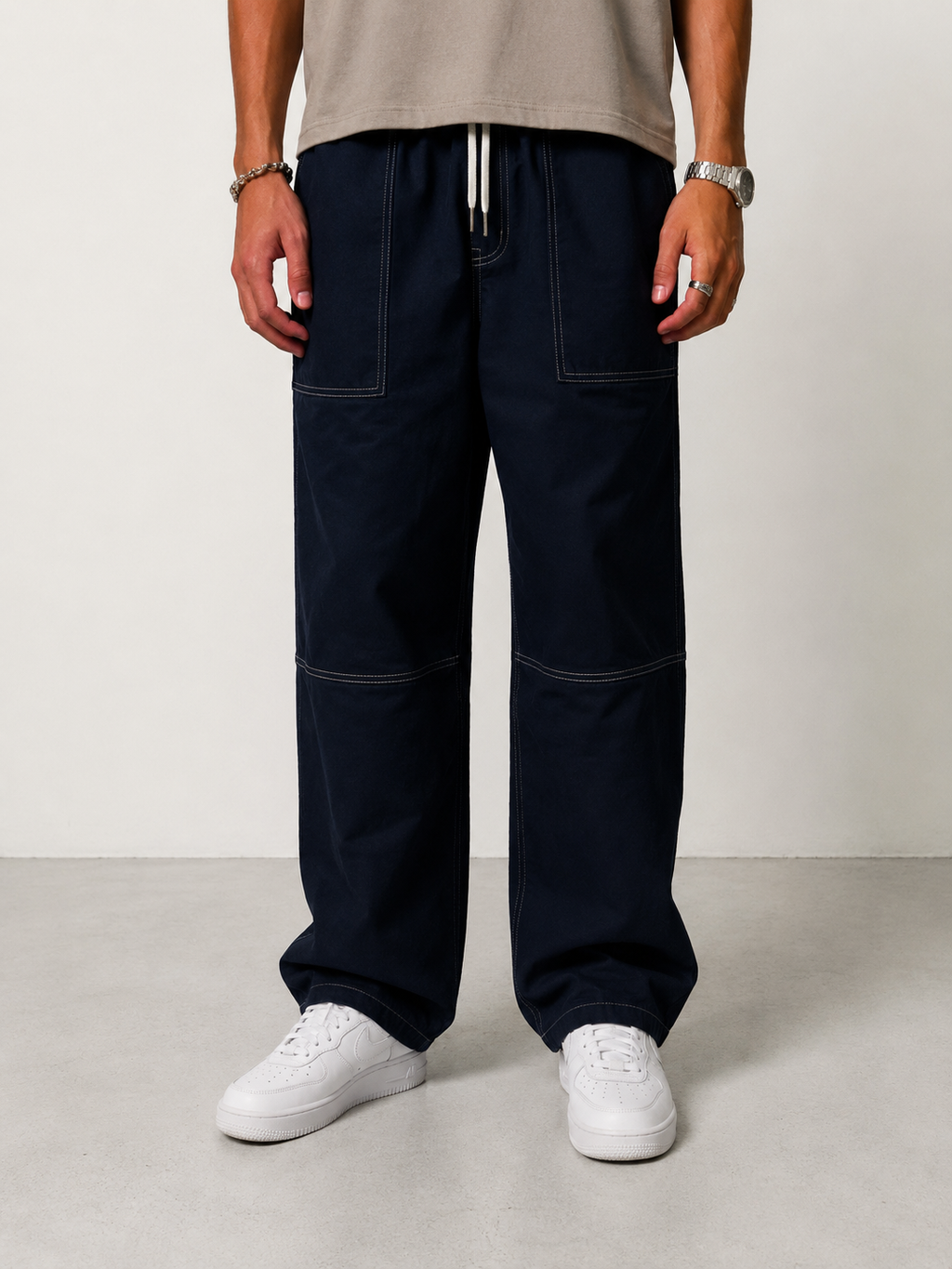 KIK BAGGY PANTS - NAVY BLUE